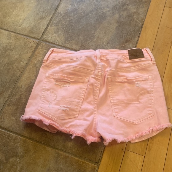 Pink Ripped Jean Shorts - Picture 2 of 3